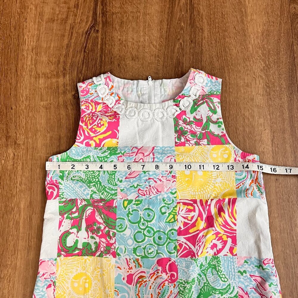 Lilly Pulitzer Patchwork Girls Colorful Shift Dress Sz 10 - Picture 6 of 9